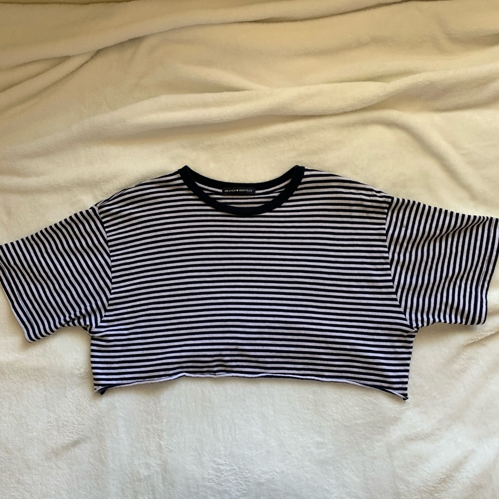 Brandy Melville striped cropped tee